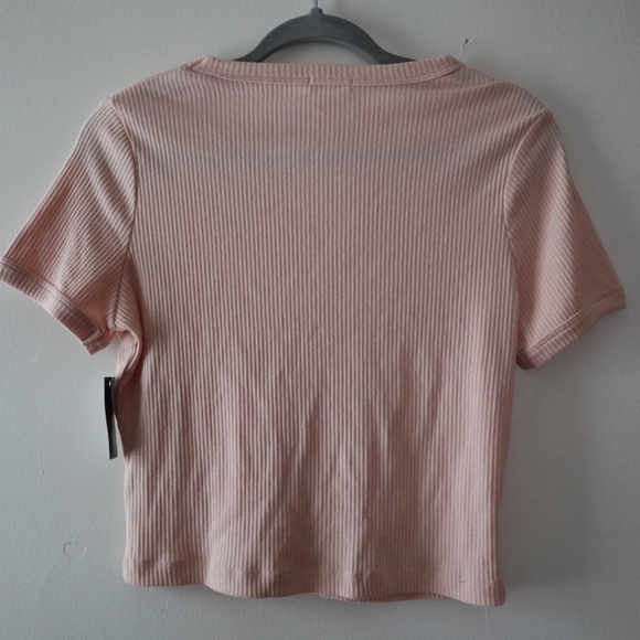 NWT Pink Ribbed Crop Top T-Shirt - Ardene - Picture 4 of 6